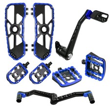 Black Blue Front Rear Footboard Footpeg Shift...