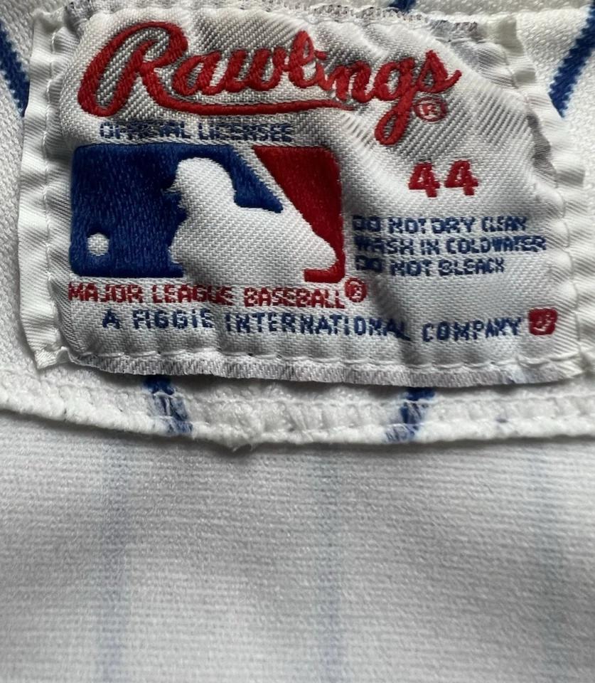 Vtg 80's Rawlings Chicago Cubs Jersey White Pinstripe #14 Ernie Banks Authentic - Image 4 of 4