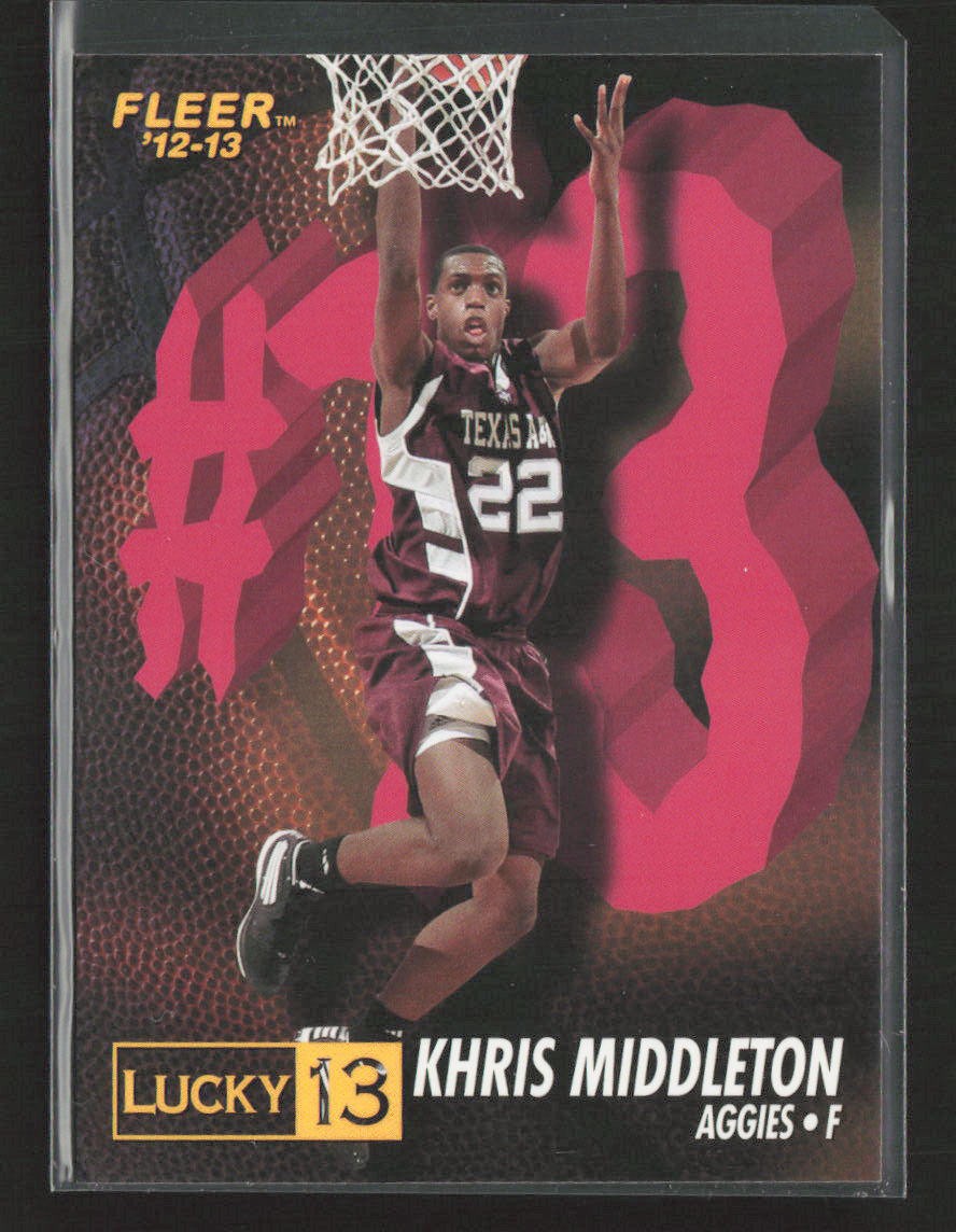 2012-13 Fleer Retro 96-97 Lucky 13 #9 Khris Middleton Texas A&M NM RC