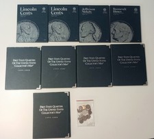 US Coin Collecting Starter Lot: State Quarter Maps, Whitman Folders 247 Coins