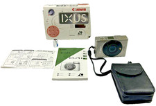 Canon Camera IXUS ELPH 240 Film 35MM Cartridge Silver Untested Box Case Vintage