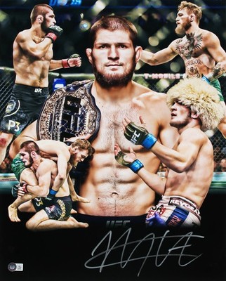 Khabib Nurmagomedov UFC Authentic Signed 16x20 Vertical Photo