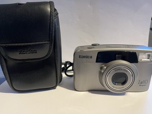 Konica Z Up 110 Super 35mm Point and Shoot Film Camera & Case Silver