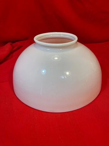 Vintage White Milk Glass Hanging Oil Lamp Chandelier Bell Shade 14"