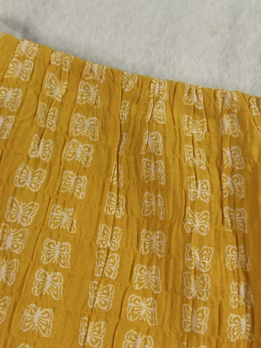 Urban Outfitters Yellow Butterfly Skirt Crinkle Midi S Pull On Y2K Boho New - Picture 3 of 14