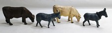 Vintage Lead Toy Farm Animal Lot Cows Donkey One Britains England
