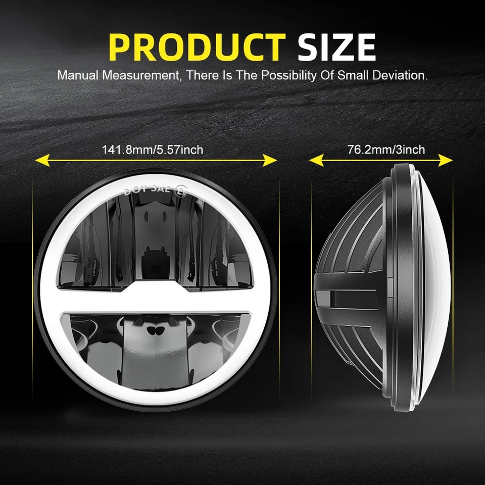 Светодиодные фары дальнего света для Ford Ranchero Thunderbird 1958-1976 4 шт 5,75 дюйма - Изображение 2 из 4