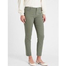 NWT BANANA REPUBLIC FACTORY 80 Sloan Micro Dot Green Slim Ankle Pant Size 2
