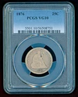 1876 US Liberty Seated Quarter Dollar - PCGS VG10