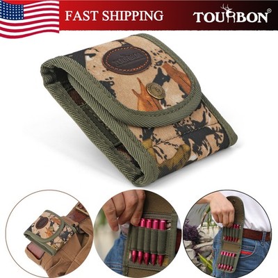 Tourbon Bullet Pouch Rifle Ammo Wallet Camo on Belt Canvas Cartridge Carrier Bag