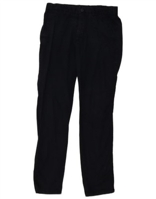Massimo Dutti Mens Straight Chino Trousers EU 44 Large W34 L33 Navy Blue BO06