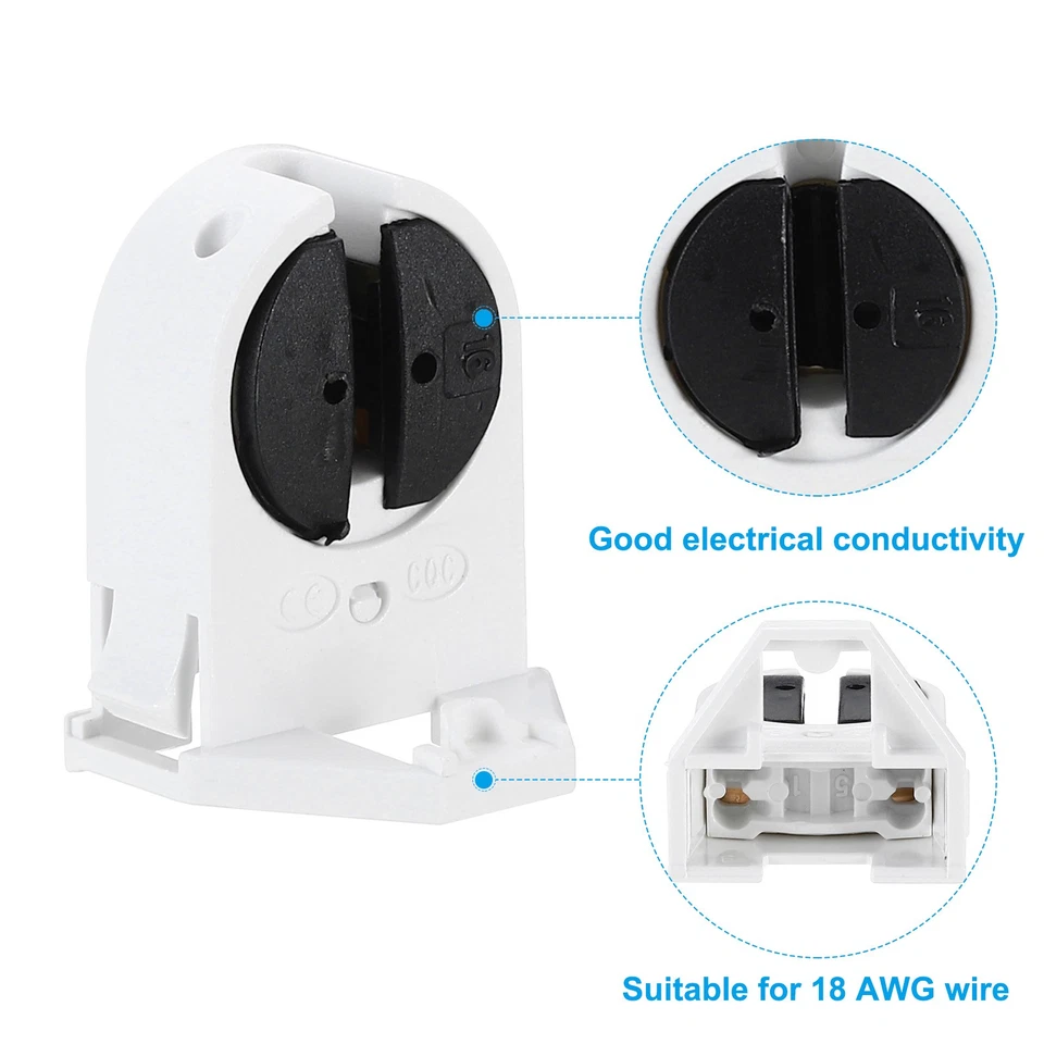 T5 Fluorescent Light Holder 12pcs G5 Base LED Tube Light Socket 500V 28x22x20mm - Image 4 of 4