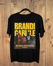 Brandi Carlile Red Rocks Live In Concert Black Cotton T Shirt Full Size S-5XL