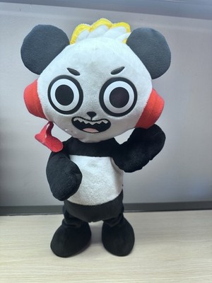Panda Plush Stuffed Animal Black & White w/ Red Yellow, Washable, Small