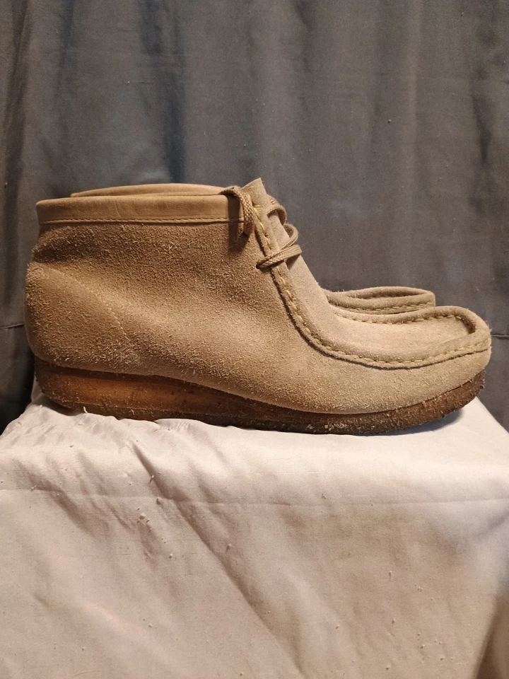 Zapatos Wallabee Clarks Originales 35405 9 1/2 Beige Gamuza Real Suela Crepé Foto 4 de 4