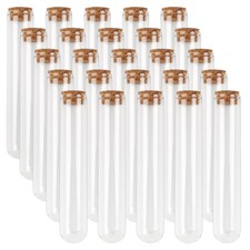 25pcs 50ml Glass Test Tubes 25 x 140mm with Cork Stoppers for Bath Salt Candy...