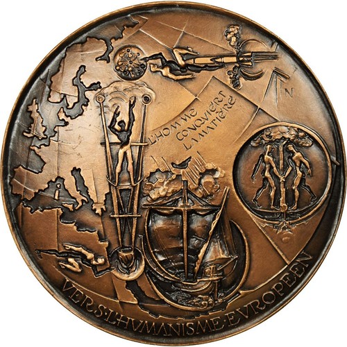 [#712387] Frankrijk, Medaille, Promotion de l'Europe, Vers l'Humanisme Européen, - Afbeelding 2 van 2