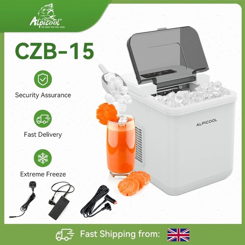 Alpicool CZB-15 Portable Ice Maker 24lbs/Day, 7-Min Ice, Car & Home Use
