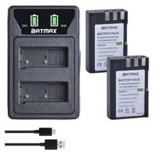 BATMAX Charging Set (Charger, Cables, 2 Batteries) for Nikon Cameras