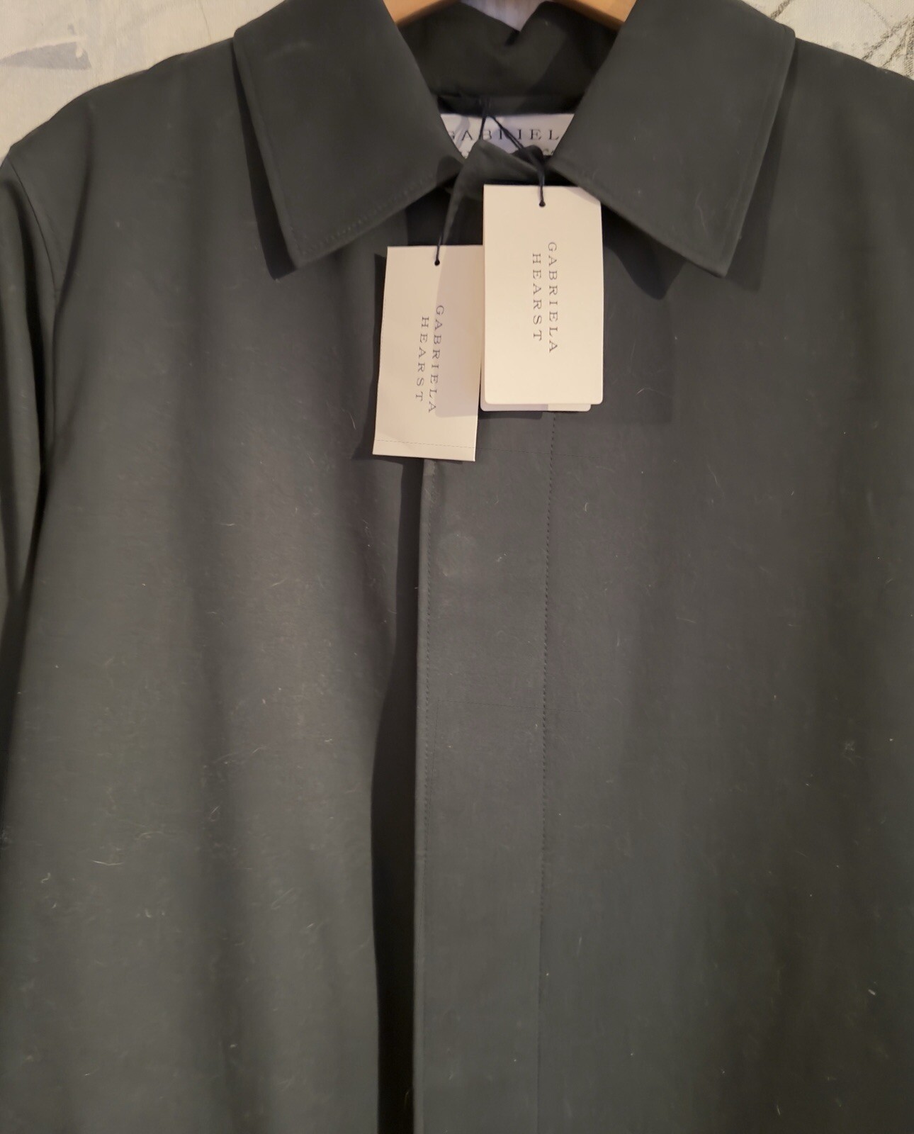 Gabriela Hearst Albert Car Coat with Cashmere lining Black size 48 NWT image 2