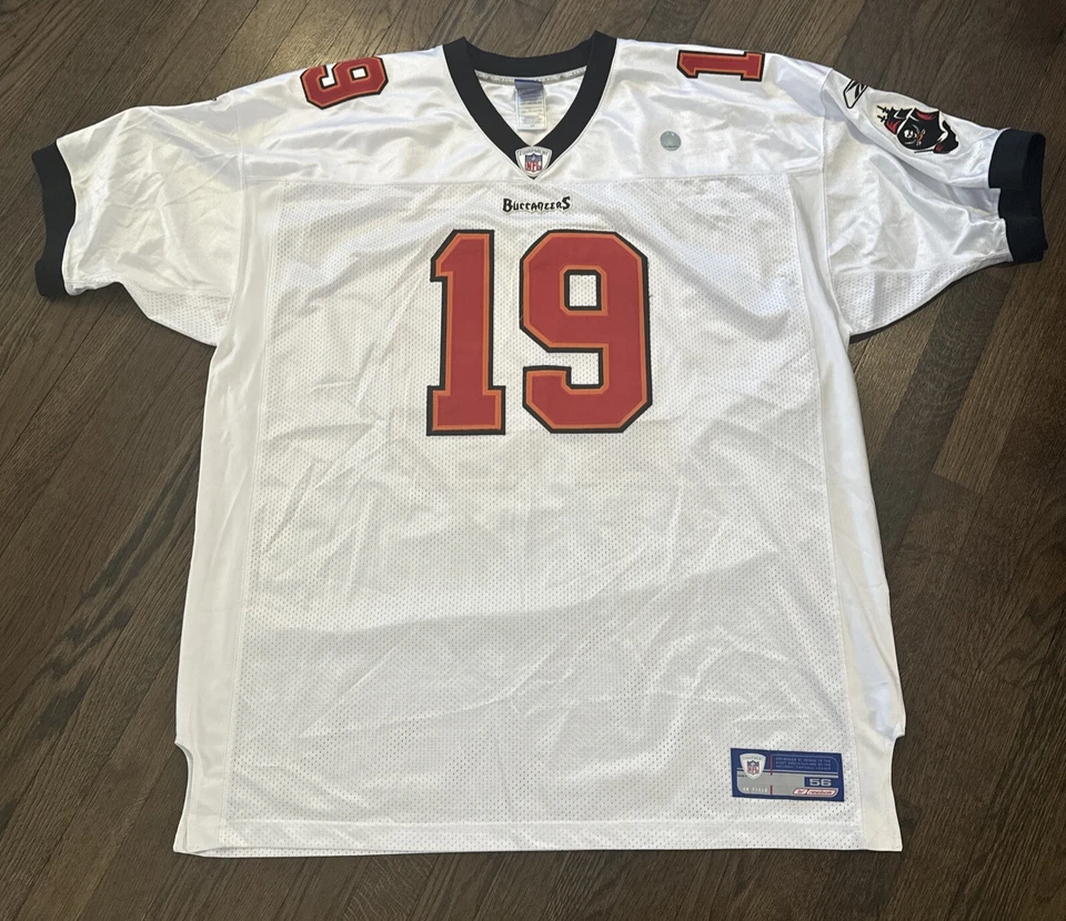 Camiseta Tampa Bay Buccaneers 2XL Keyshawn Johnson 56 para hombre Reebok blanca Deadstock Foto 2 de 4