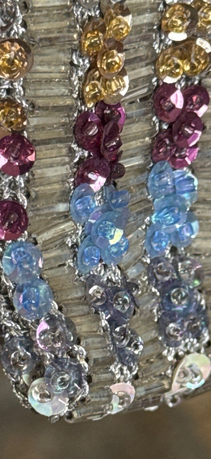 Vtg Multicolored Hand Beaded Sequined Evening Bag… - image 13