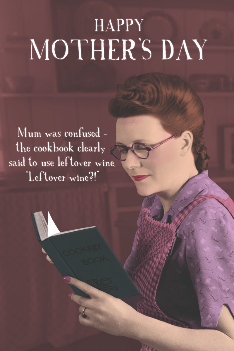 Funny Leftover Wine Mothers Day Card – Greeting Card Made in UK