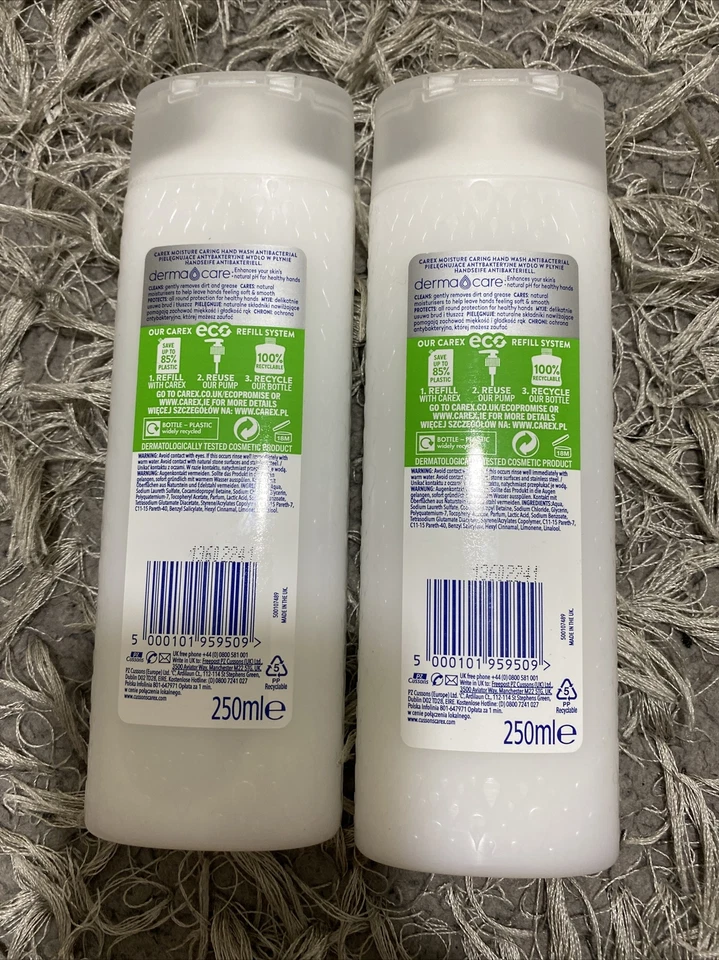 2 X Cussons Carex DermaCare Moisture HandWash Caring. Eco refill 250ml Brand New - Image 4 of 4