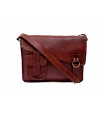 15" Vintage Lambskin Messenger Bag Satchel Leather Men's Briefcase Laptop Bag
