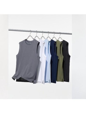 UNIQLO AIRism Cotton Sleeveless T-Shirt S-4XL Crew-Neck Tank Men 475363 NWT