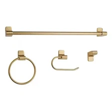Globe Electric 51695 Positano 4-Piece Bath Hardware Set, Matte Brass