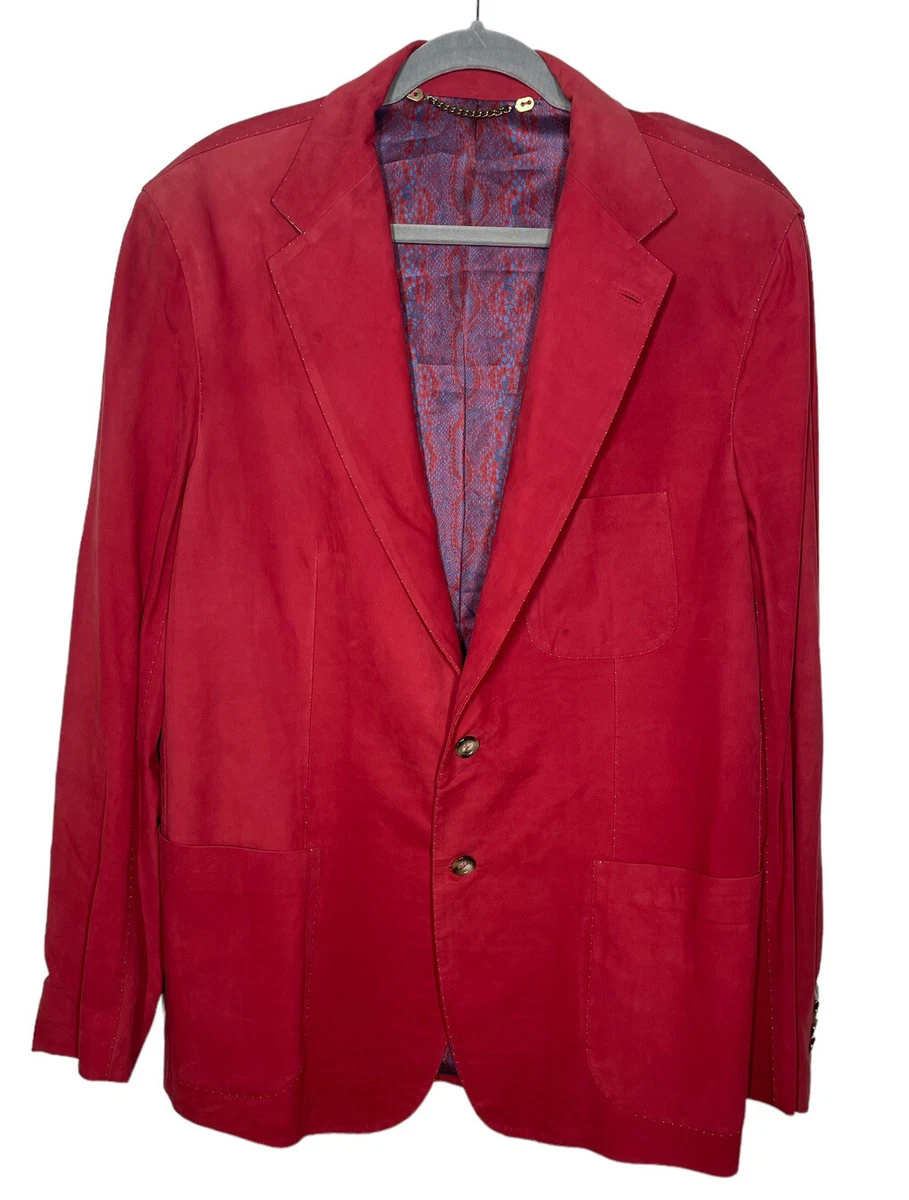 4950 Giorgio s Palm Beach Jacket Size 40 50 I Red Suede Blazer