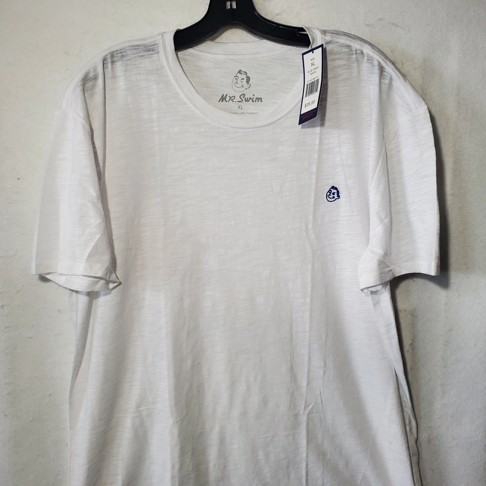 Mr Swim Shirt Mens XL White Short Sleeve Slub NWT