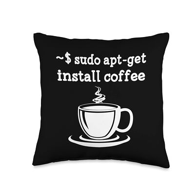 Linux Sudo Apt-Get Install Coffee Throw Pillow 16x16 Multicolor