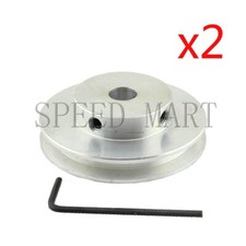 2pcs A Type Pulley Aluminium Alloy V Groove OD 60mm Bore 22mm For A Belt Motor