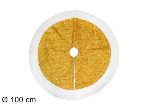 WOMETO Copertura Pregiata Per Albero Di Natale – XXL 120 Cm, Rotonda, Bianca, In Tessuto Con Chiusura In Velcro - 2