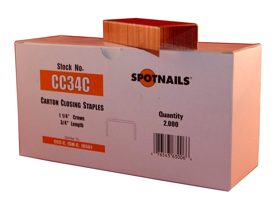 Spot Nails CC34C 1-1/4-Inch Crown 3/4-Inch Leg Carton Closing Staple (Quantity 2