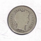 1912 Philadelphia Barber Circulated Dime 10 Cents Silver Coin! (#4)
