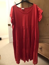 Red one size tiered dress
