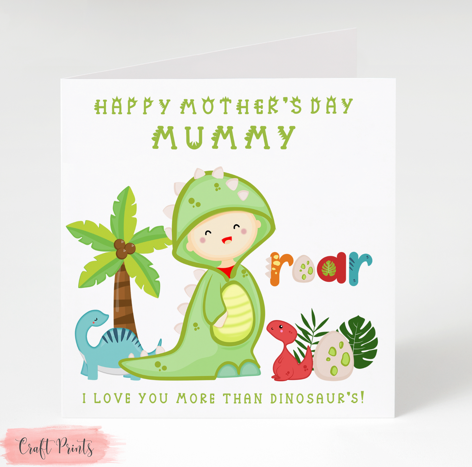 Dinosaur Boy Mothers Day Card Mummy Nanny Mum Nan Grandma etc