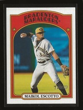 MAIKOL ESCOTTO 2021 Topps Heritage Minor League Base Card Marauders Pirates #130