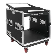 Sound Town 10U ATA Rack 25" Rackable Depth Casters 12mm Plywood (STMR-DE10UW)