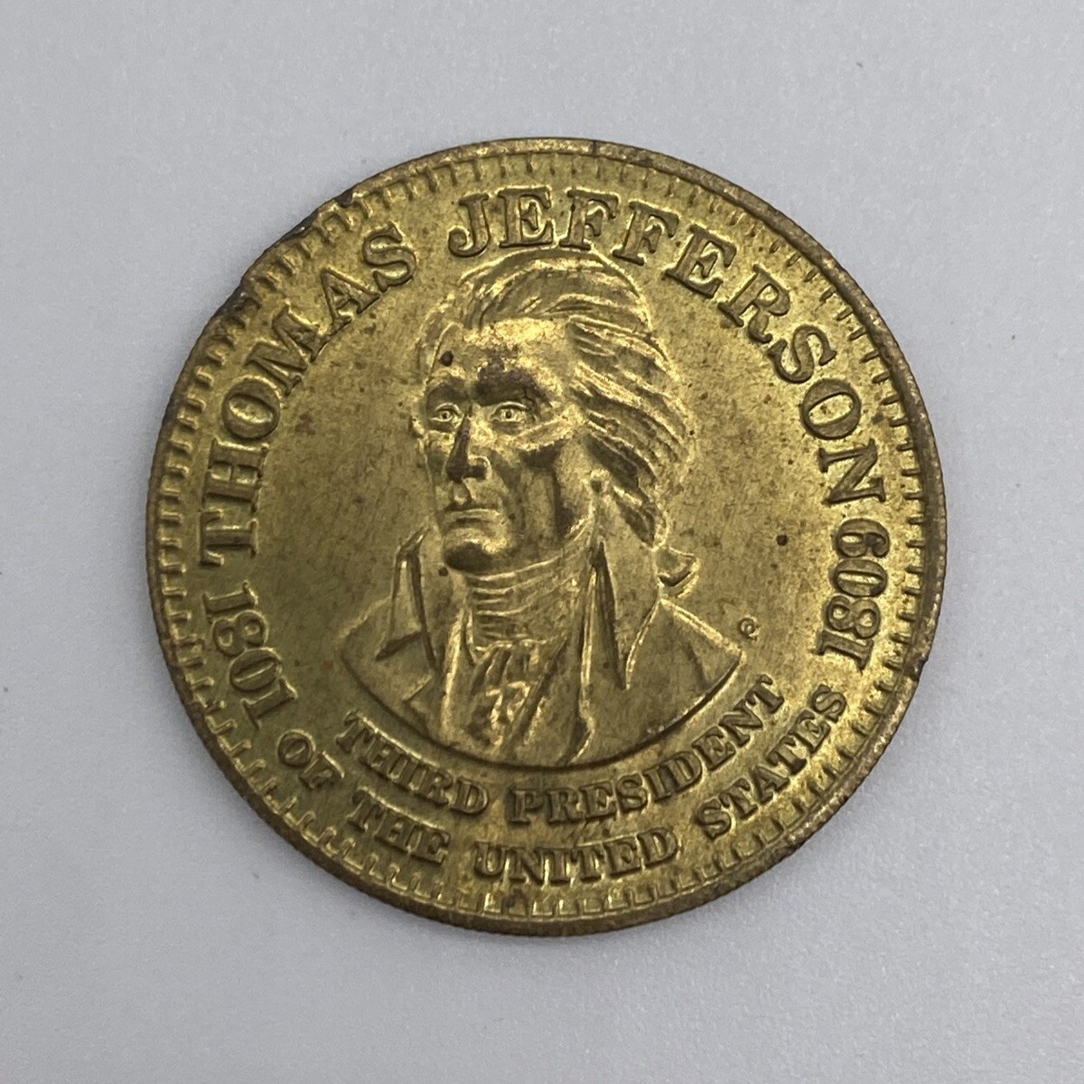 Thomas Jefferson Third President United States Medal Coin Token