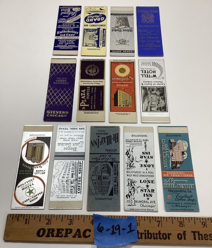 Vintage Match Matchbook Covers Lot of 13 Hotel Motel Travel Advertising Etc - Picture 3 of 3