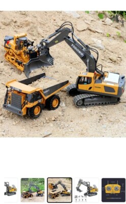 YIGONG Remote Control Excavator 16 Inch 9 Channel RC Construction