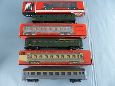 Lot 5 Wagons Voyageurs Jouef – Modèle Réduit Train, état Correct, Voie Normale