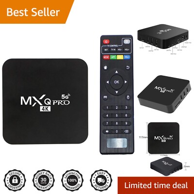 Elegant Gray MXQ Pro 5G Media Player - 2024 Android 13.1 TV Box 4K & Miracast