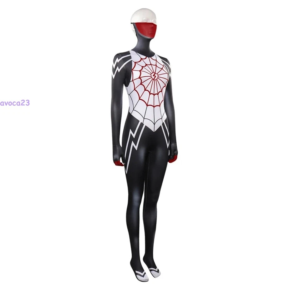 Lady Venom Cindy Moon Silk Spiderman Tights Cosplay Costume Zentai Suit  - Image 3 of 4