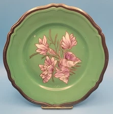 Set of 4 Rudolf Wachter RW Bavaria Hand Painted 7.25" Plates Green Purple Silver