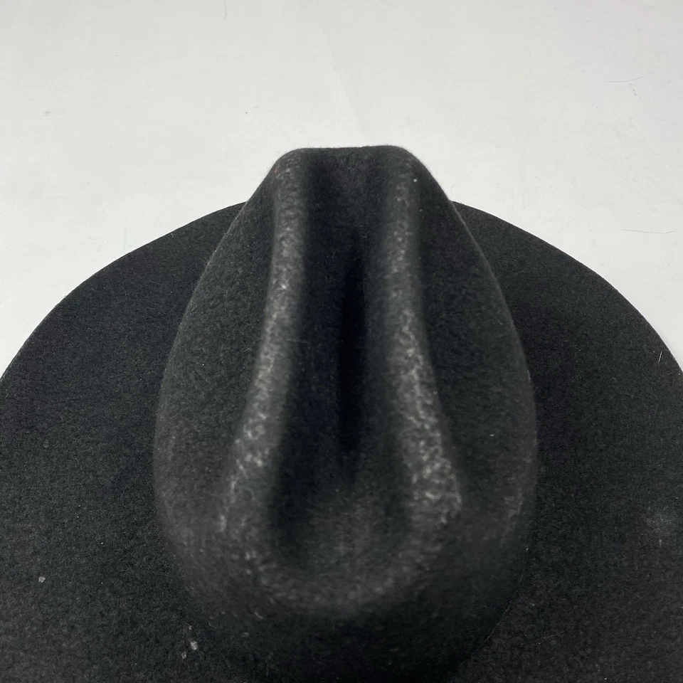 Sombrero de Vaquero Autoconformable Vintage Línea Dorada 5x Old West Lana Negra Talla 6 5/8 Foto 4 de 4